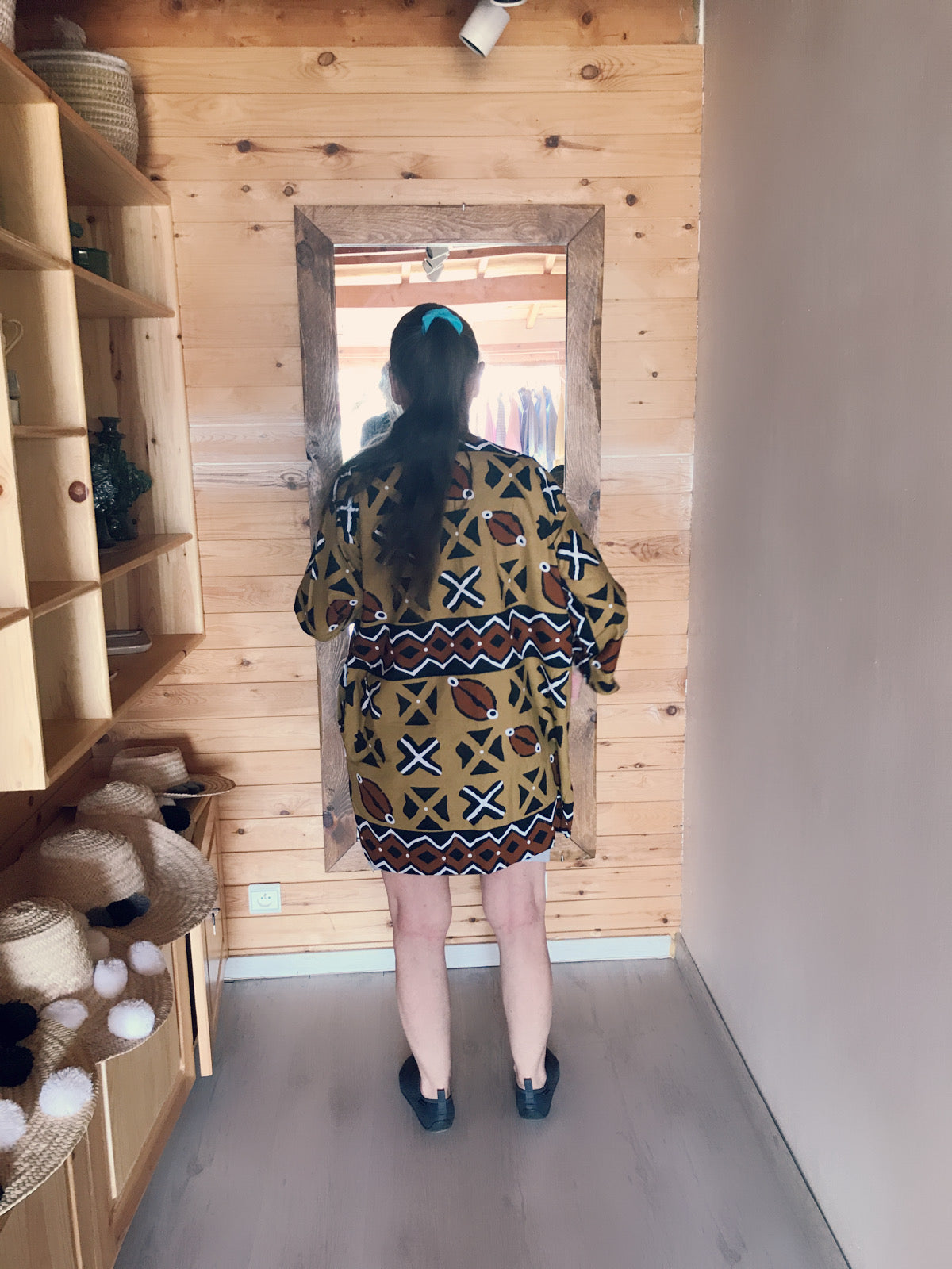 Veste en wax motifs Bogolan