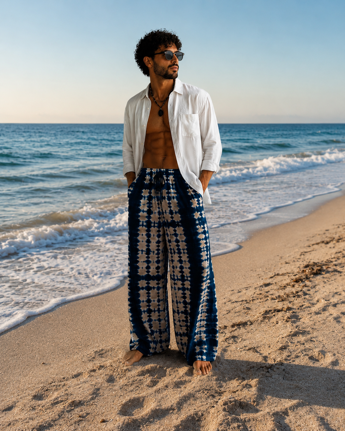 Pantalon Palazzo Shibori Indigo