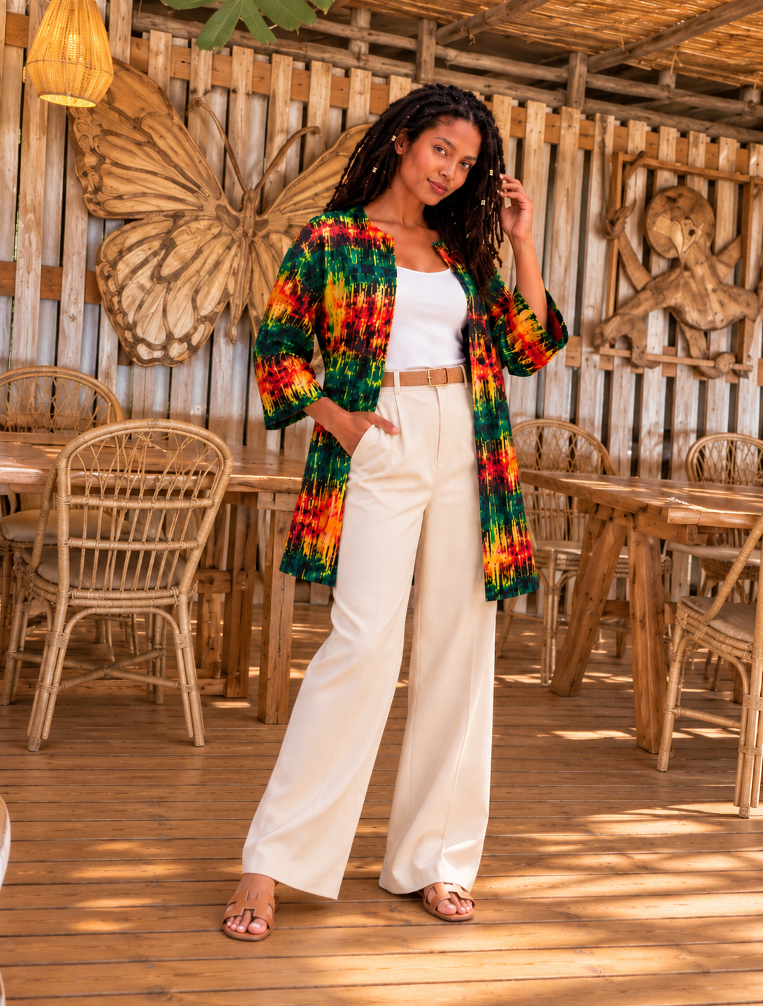 Veste femme en pagne imprimé africain