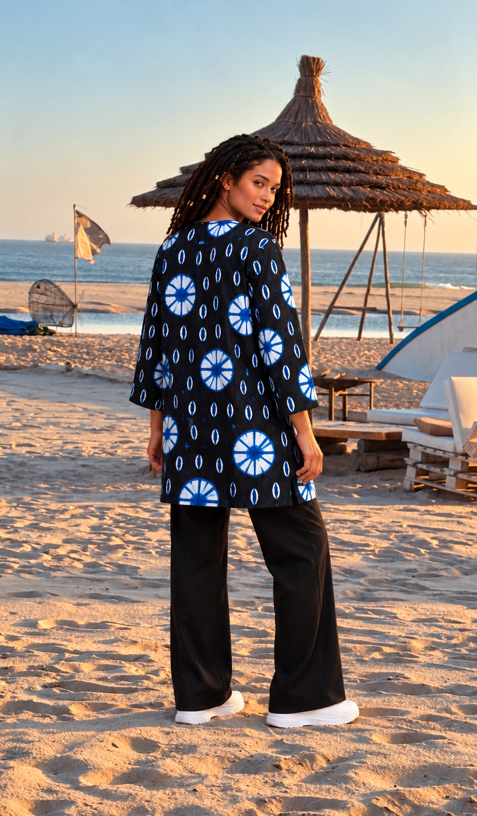 Veste femme en pagne imprimé africain
