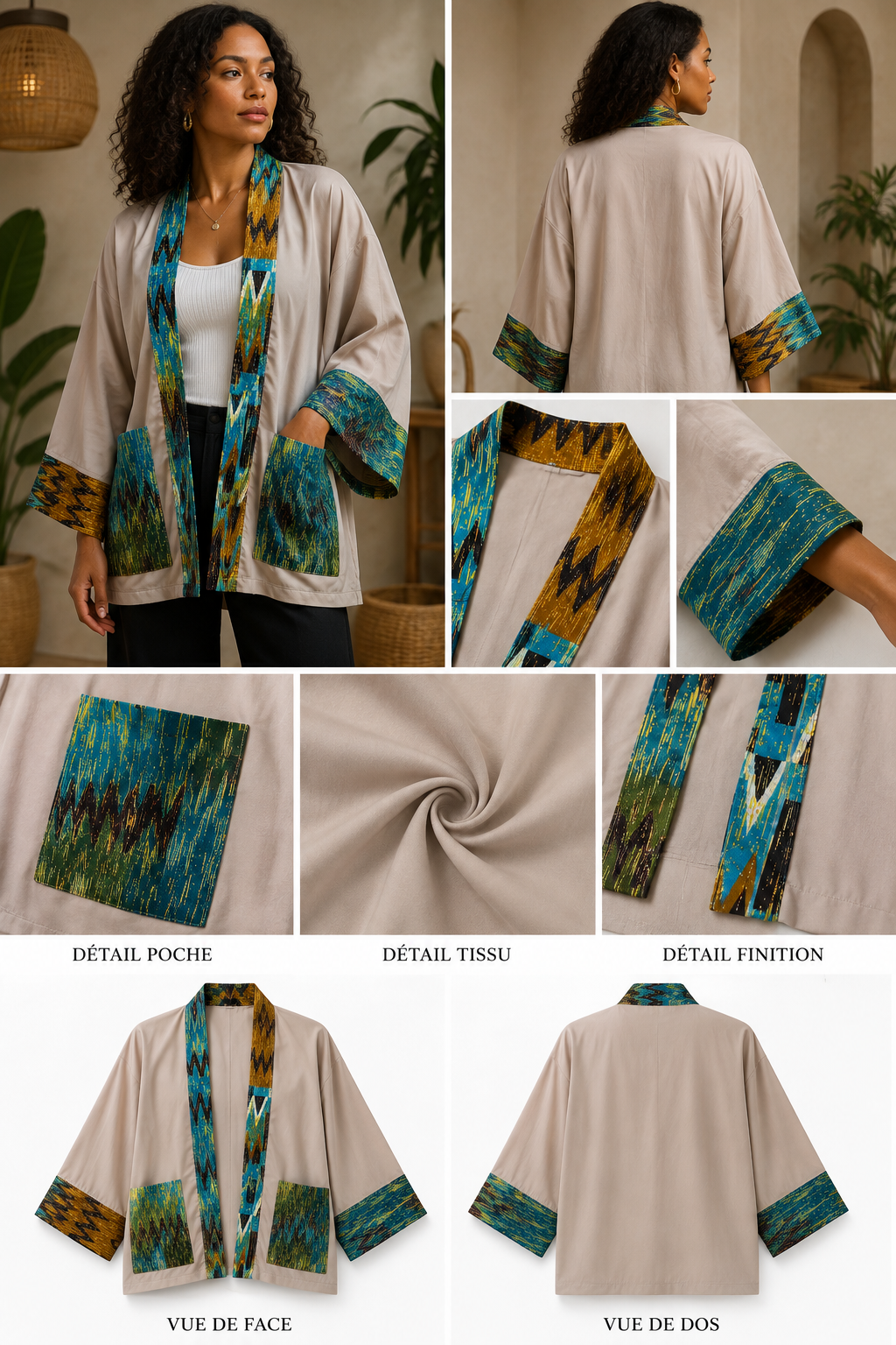 Kimono Sakura Soie & Wax