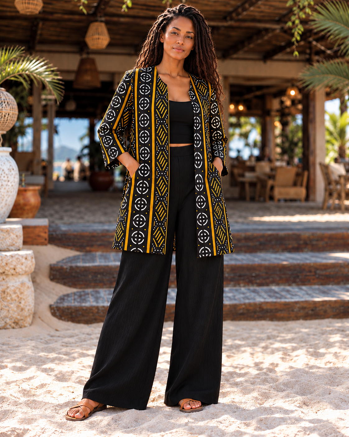 Veste femme en pagne imprimé africain