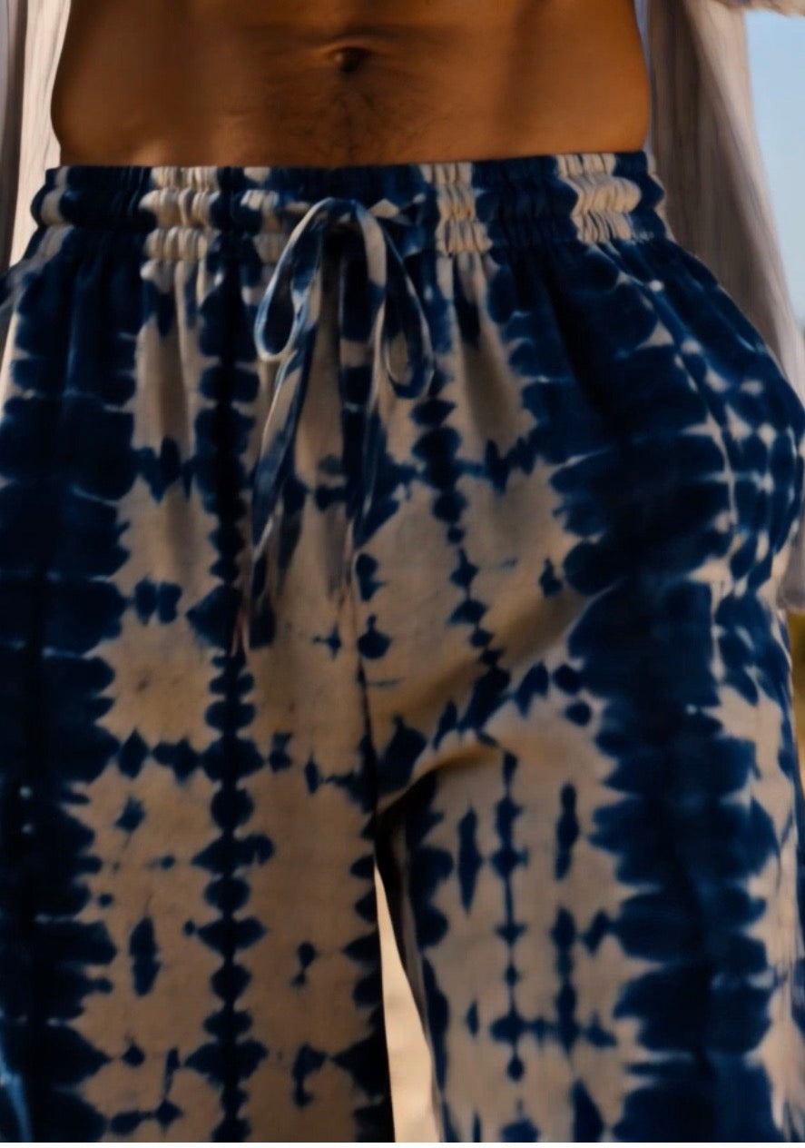 Pantalon Palazzo Shibori Indigo