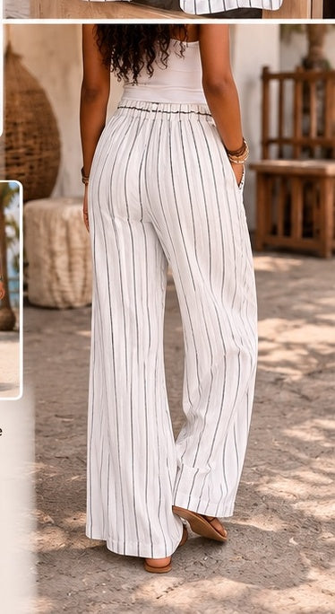 Linen Striped Pants