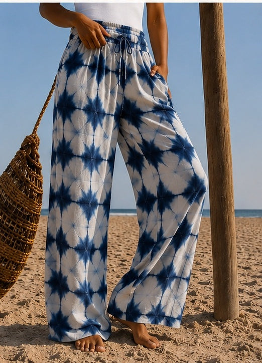 Pant palazzo shibori indigo