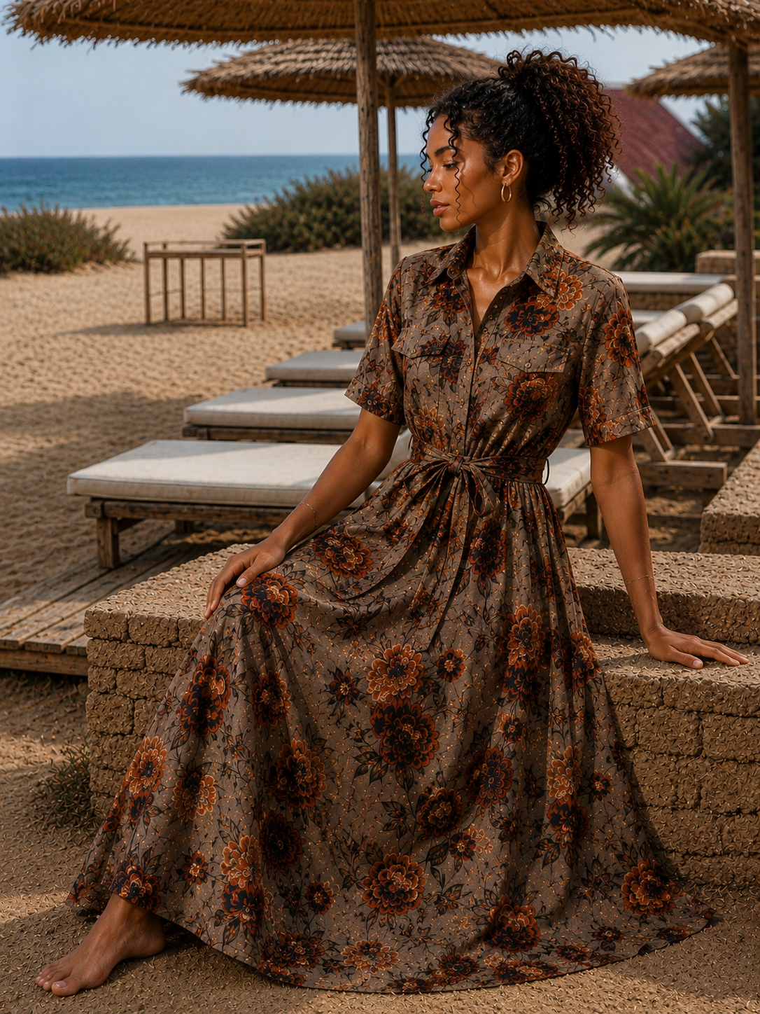 Robe Chemise Savannah avec Ceinture Amovible