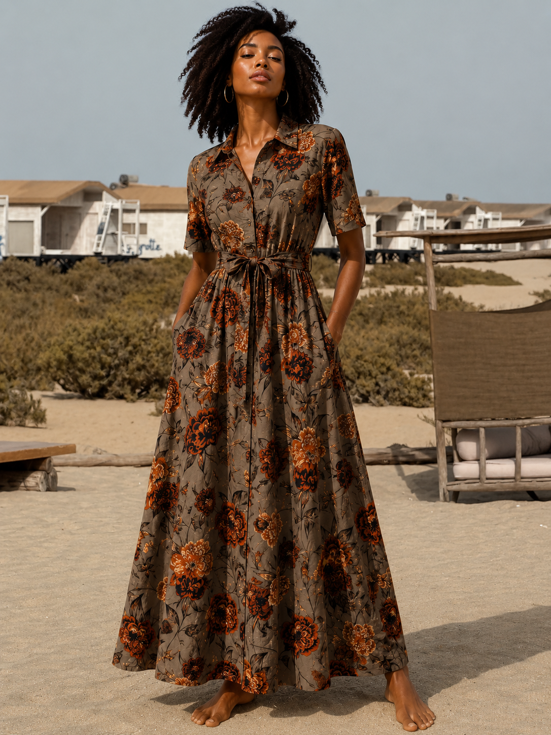 Robe Chemise Savannah avec Ceinture Amovible
