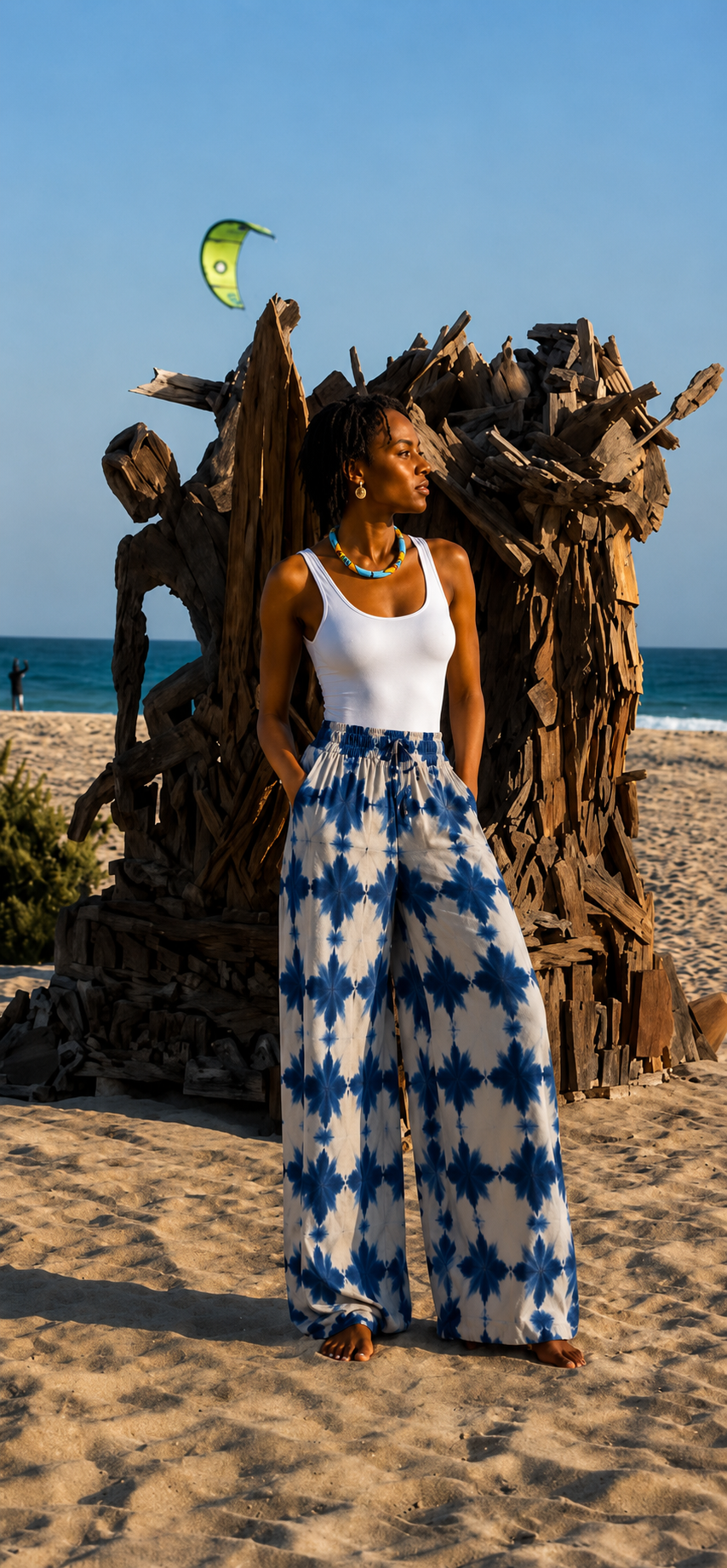 Pantalon Palazzo Shibori Indigo