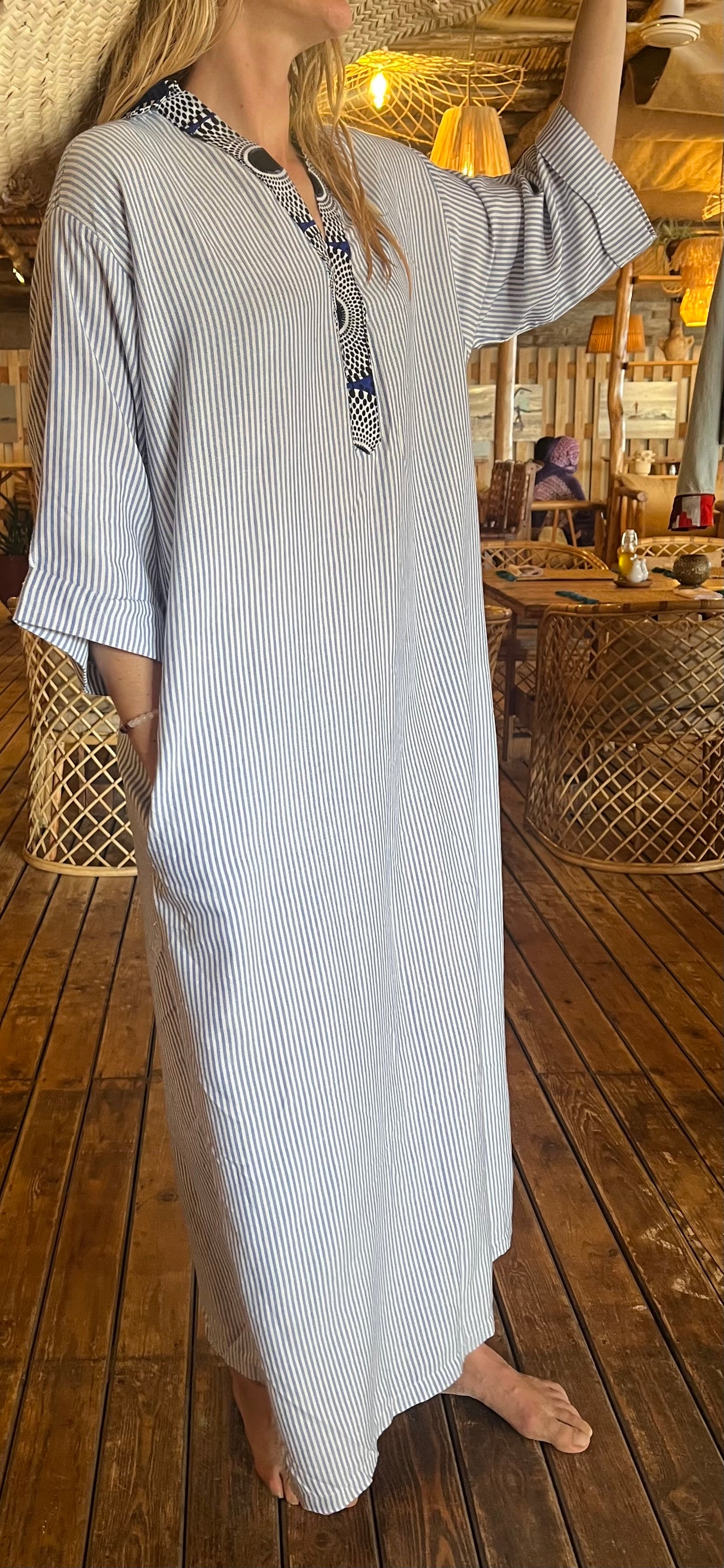 Robes rayée en lin & wax