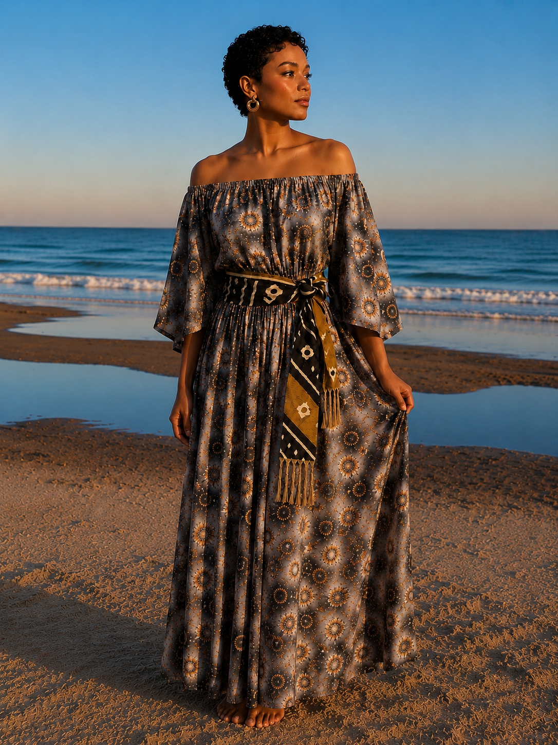Robe Zina en pagne Melhfa 100 % coton