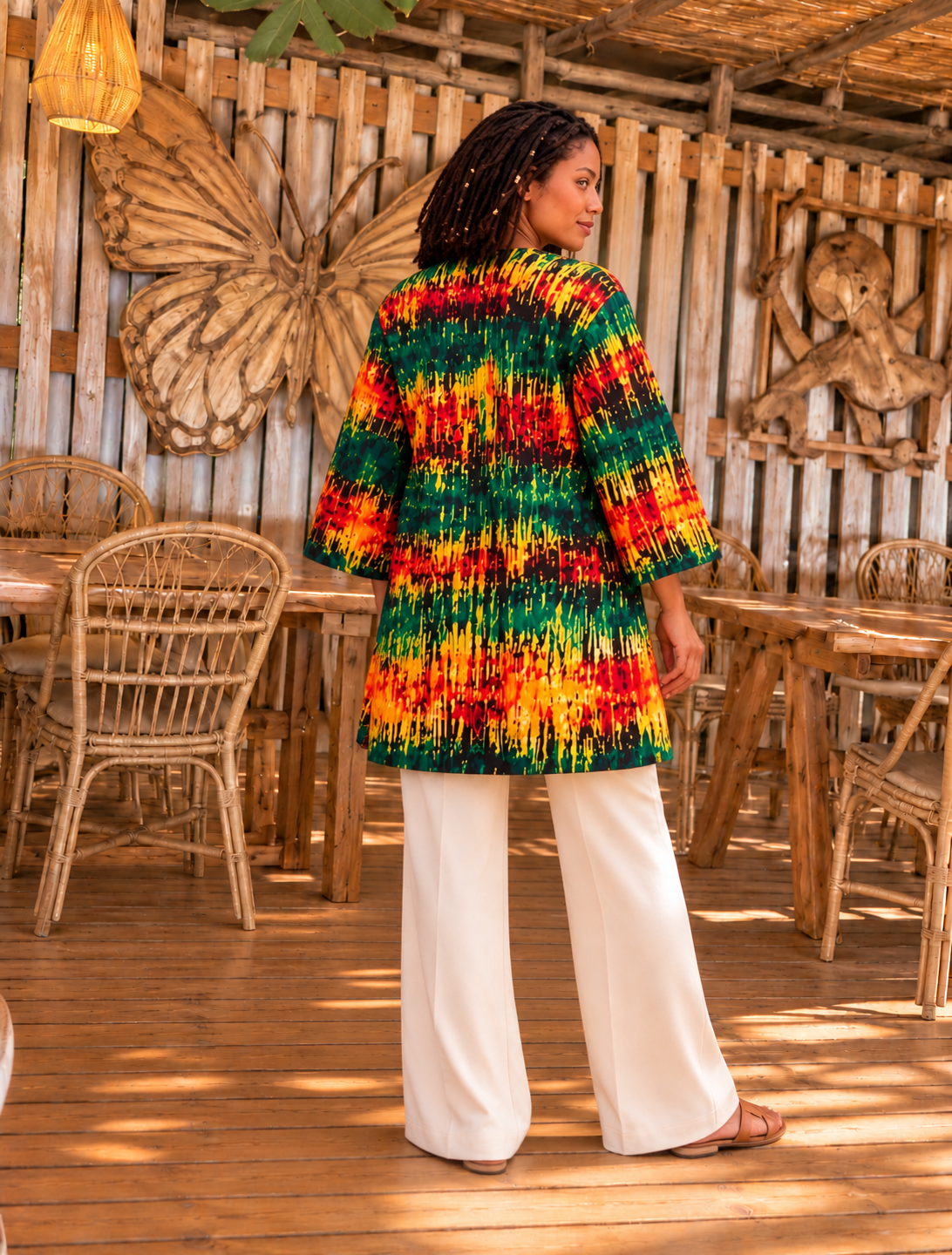 Veste femme en pagne imprimé africain