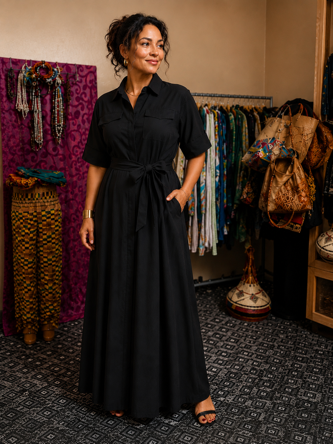 Robe Chemise Savannah avec Ceinture Amovible
