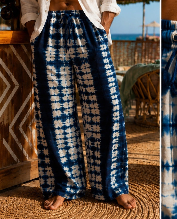 Pantalon Palazzo Shibori Indigo