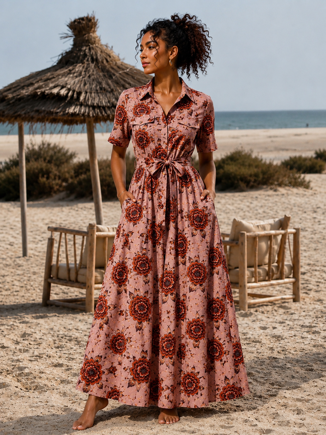 Robe Chemise Savannah avec Ceinture Amovible