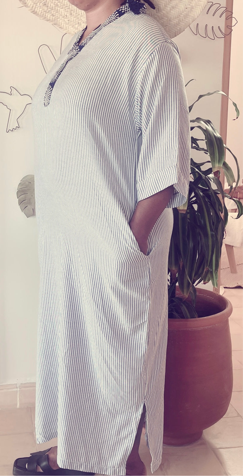 Robes rayée en lin & wax