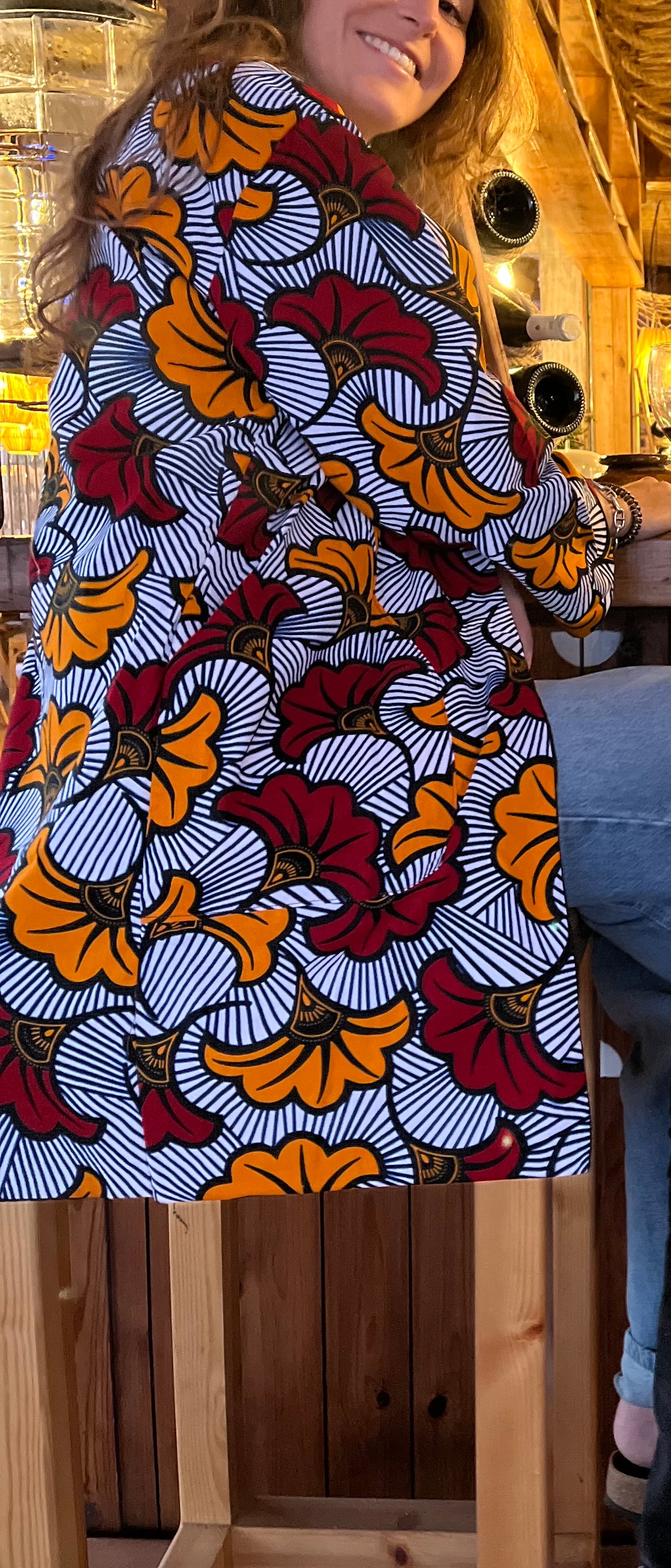 Veste en wax motifs Bogolan