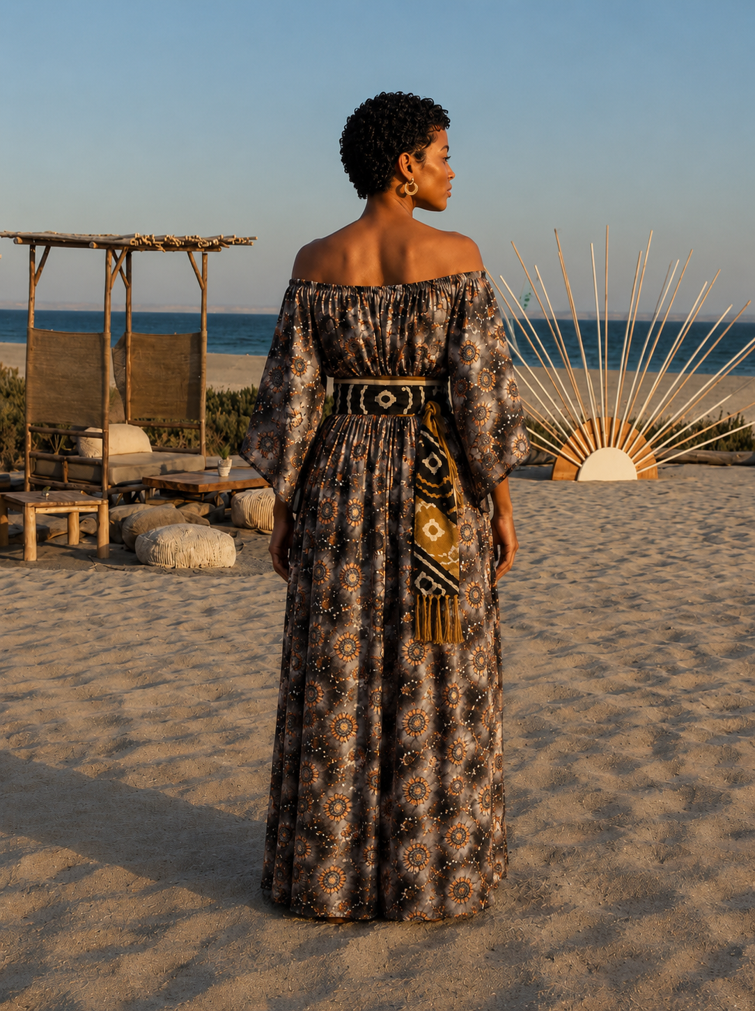 Robe Zina en pagne Melhfa 100 % coton
