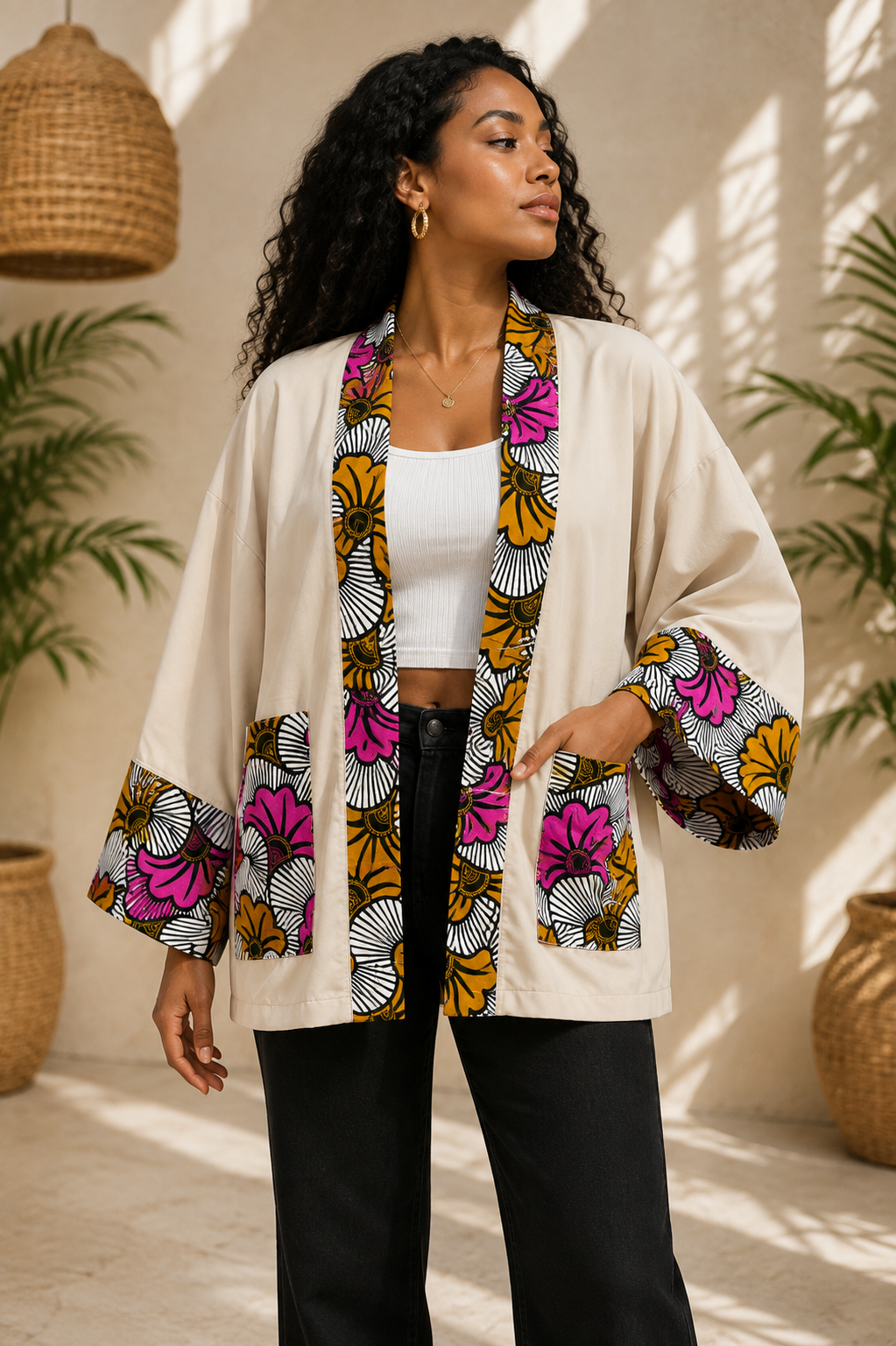Kimono Sakura Soie & Wax