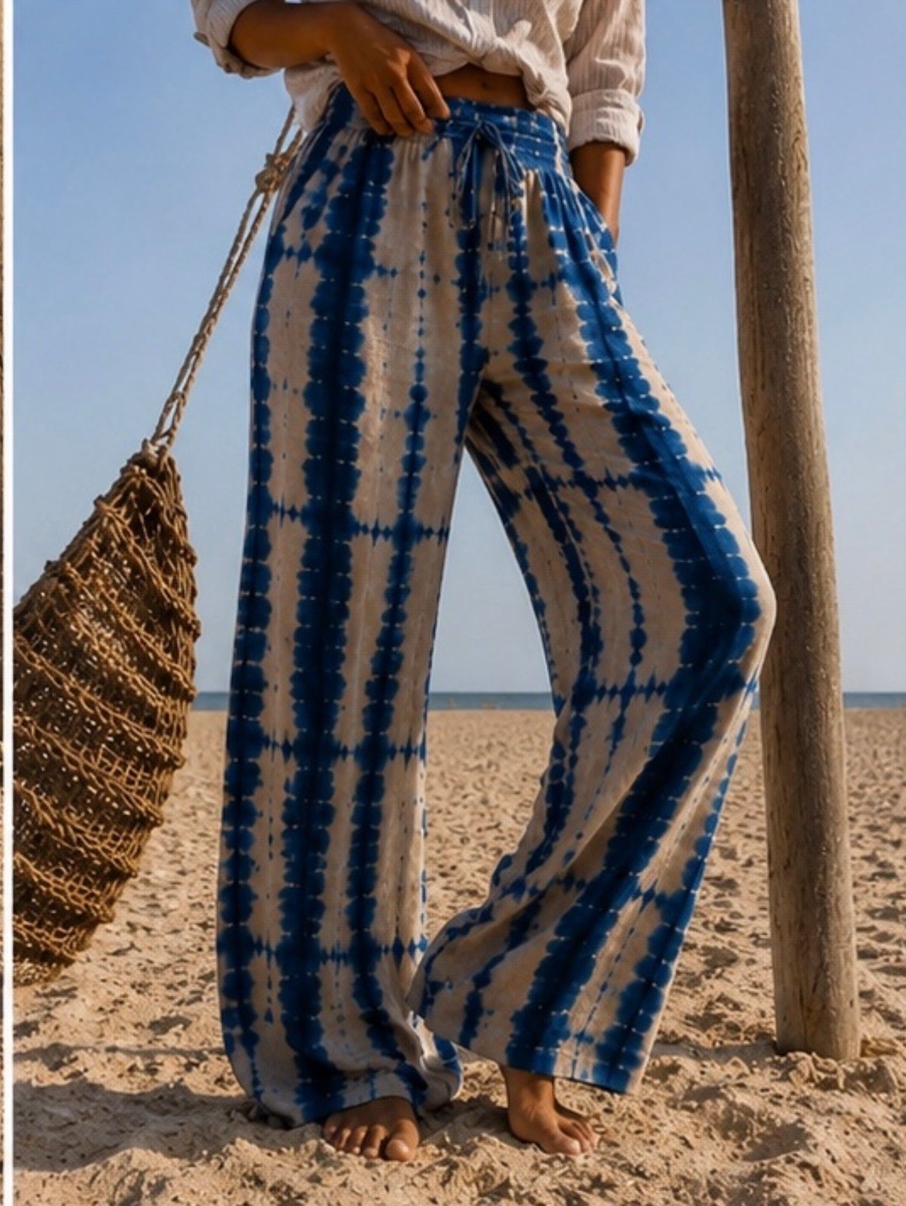 Pantalon Palazzo Shibori Indigo
