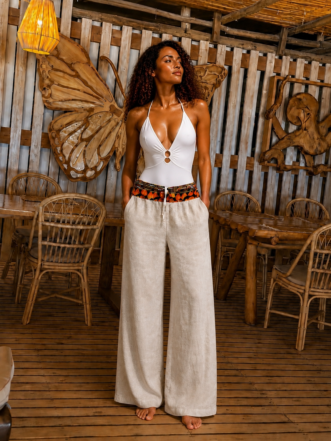 Linen Striped Pants