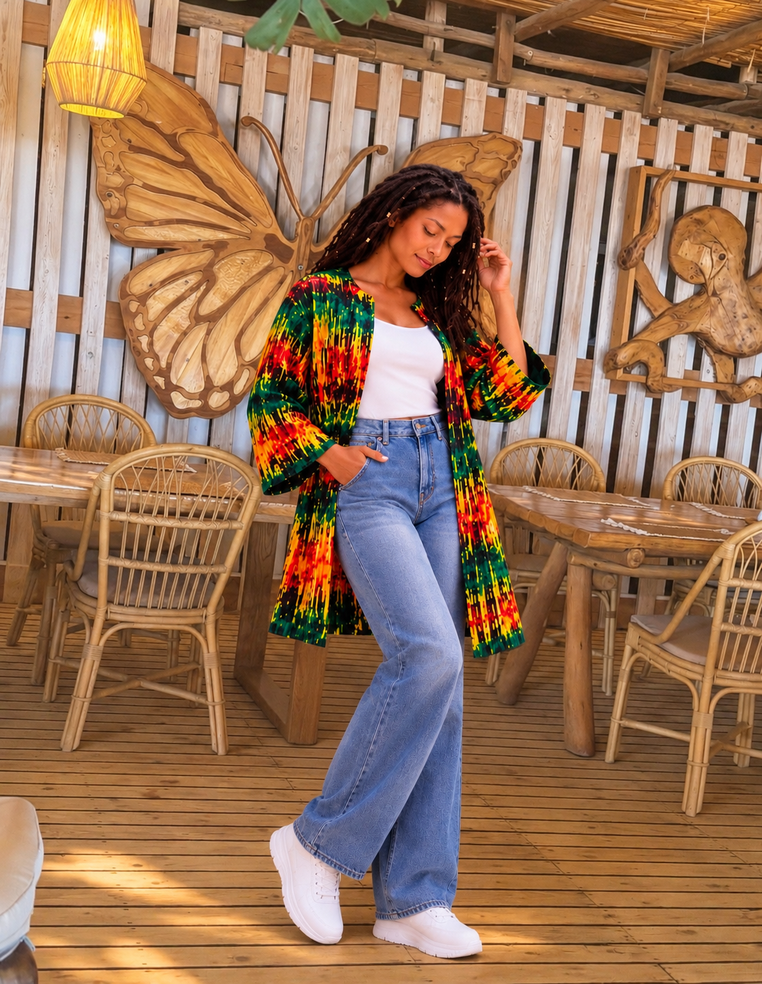 Veste femme en pagne imprimé africain