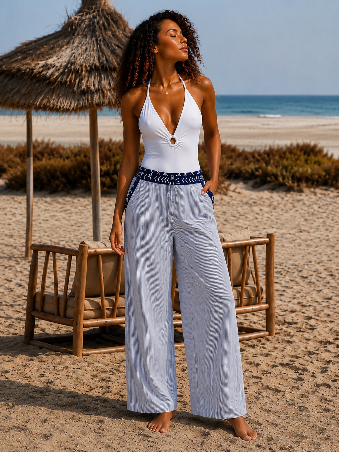 Linen Striped Pants