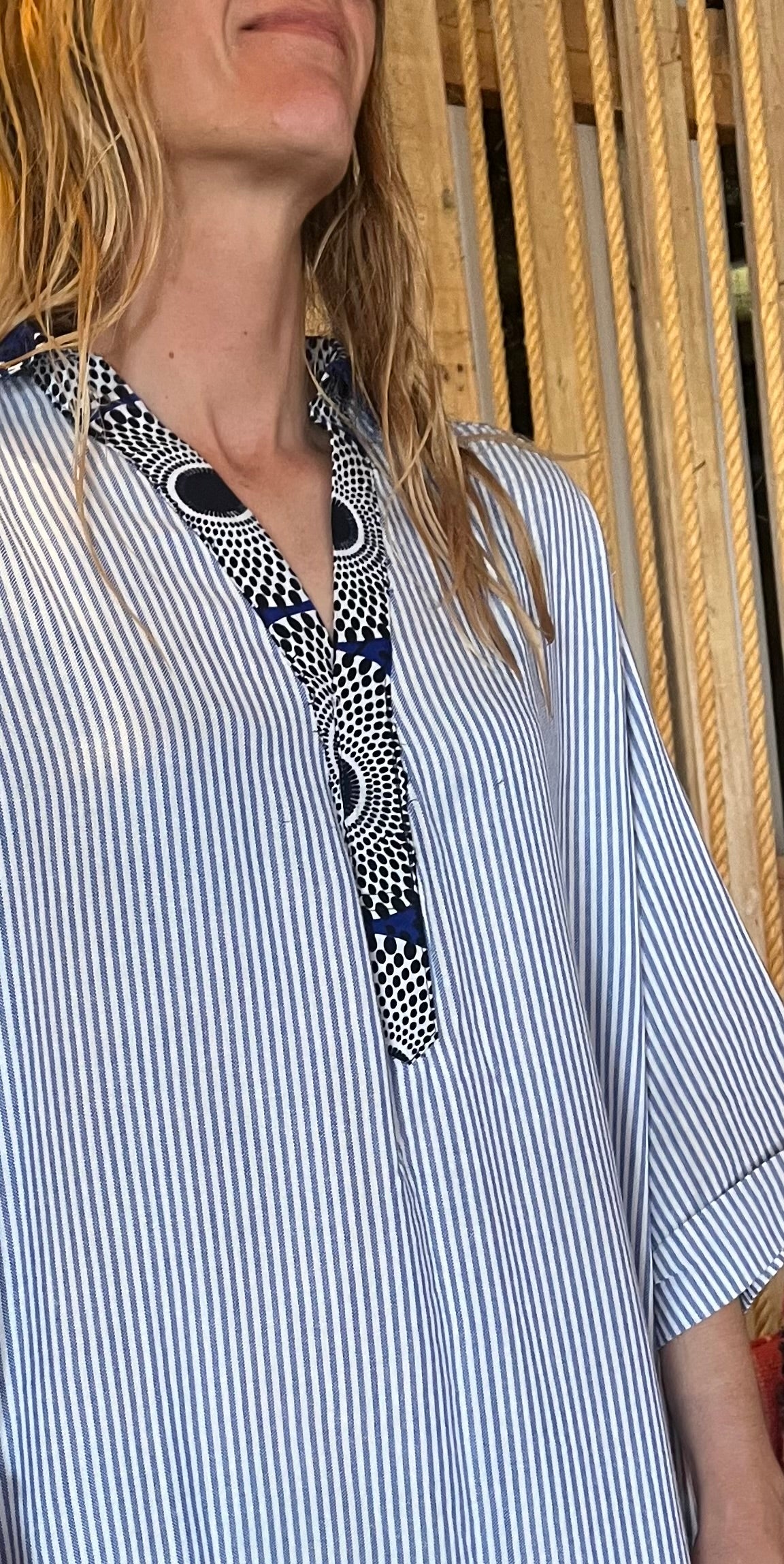 Robes rayée en lin & wax