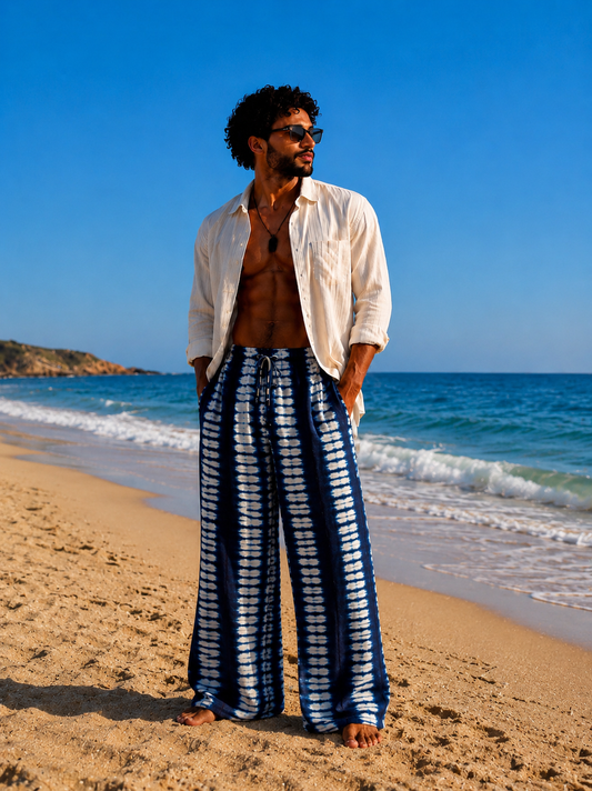 Pantalon Palazzo Shibori Indigo