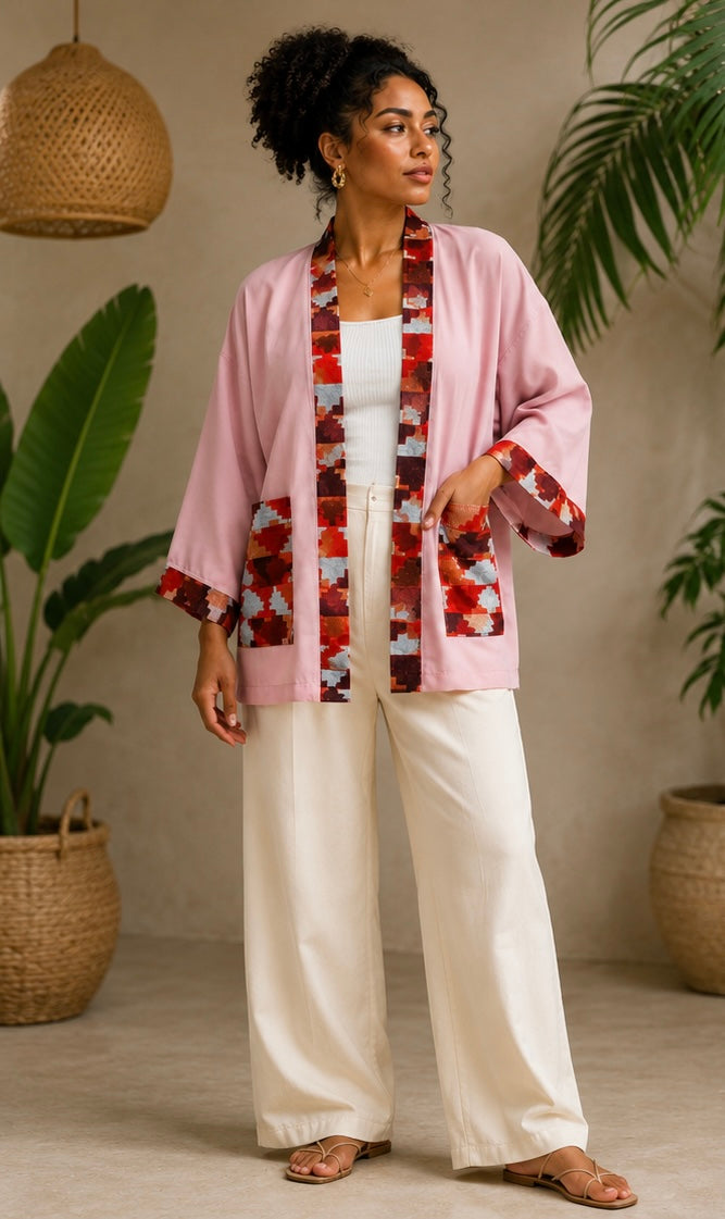Kimono Sakura Soie & Wax