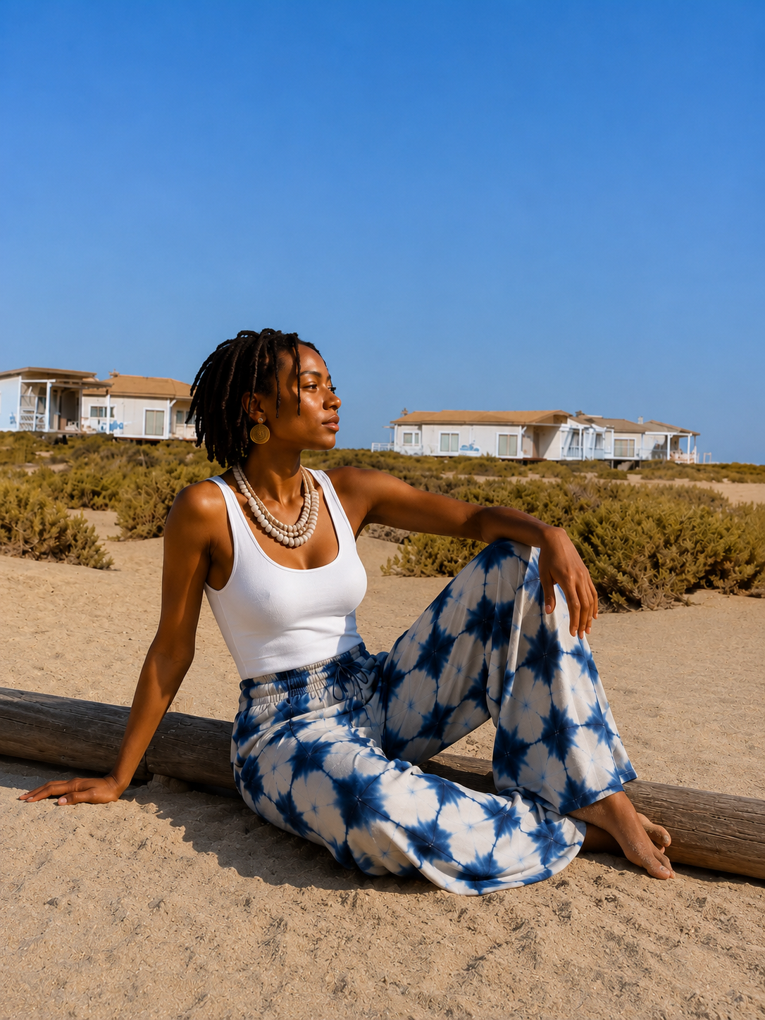 Pantalon Palazzo Shibori Indigo