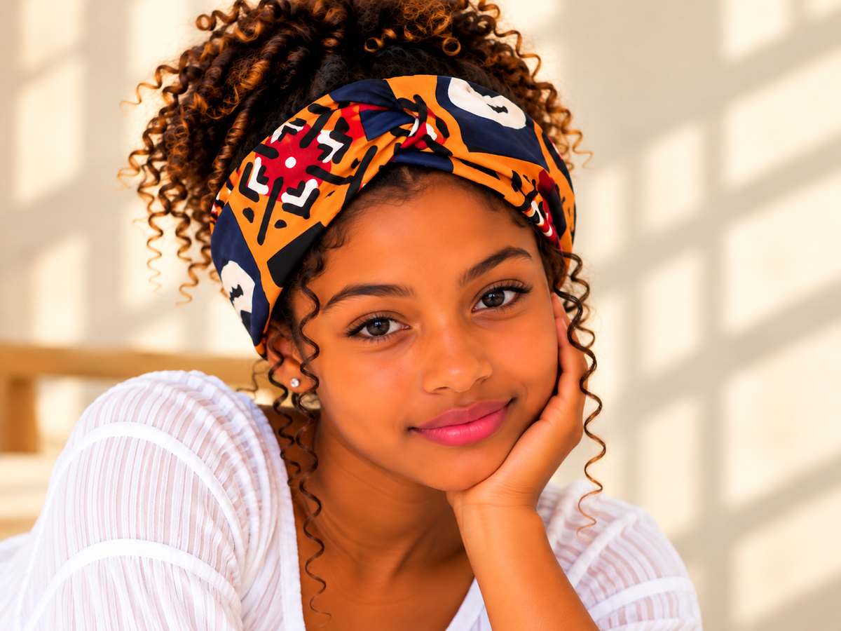 Bandeau Cheveux Torsadé en Wax Afro - Serre-Tête Élastique Ajustable