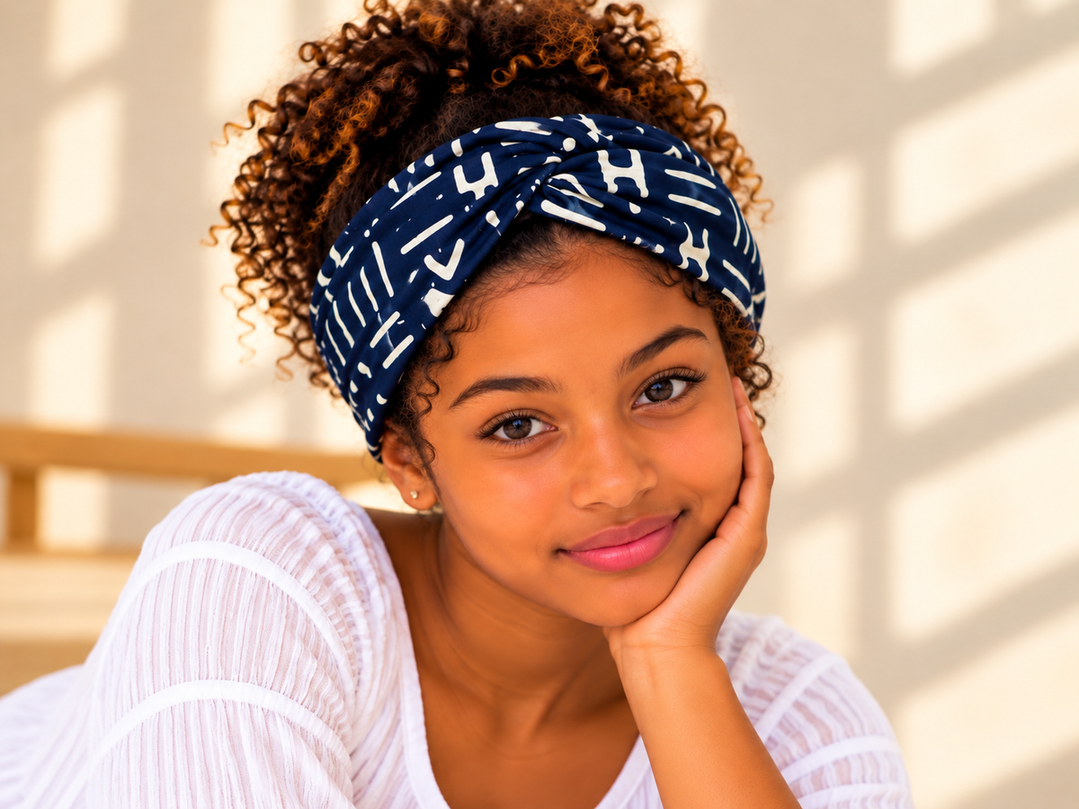 Bandeau Cheveux Torsadé en Wax Afro - Serre-Tête Élastique Ajustable