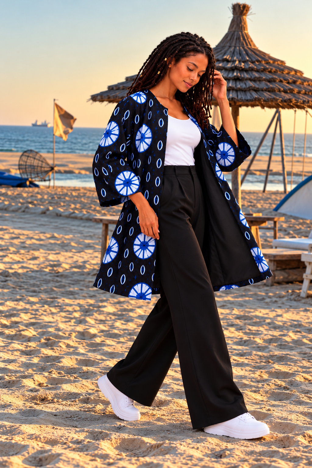 Veste femme en pagne imprimé africain